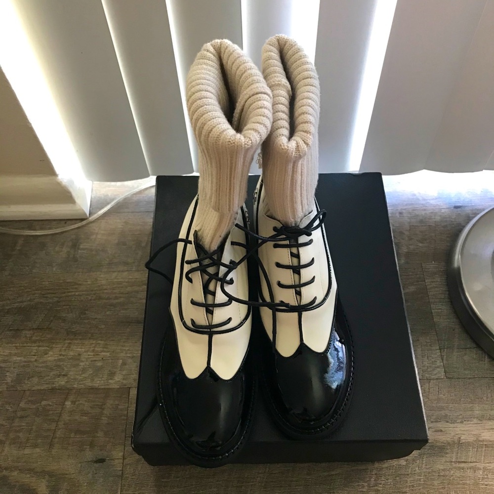 A tap 50ish shoe with a sock at the top!